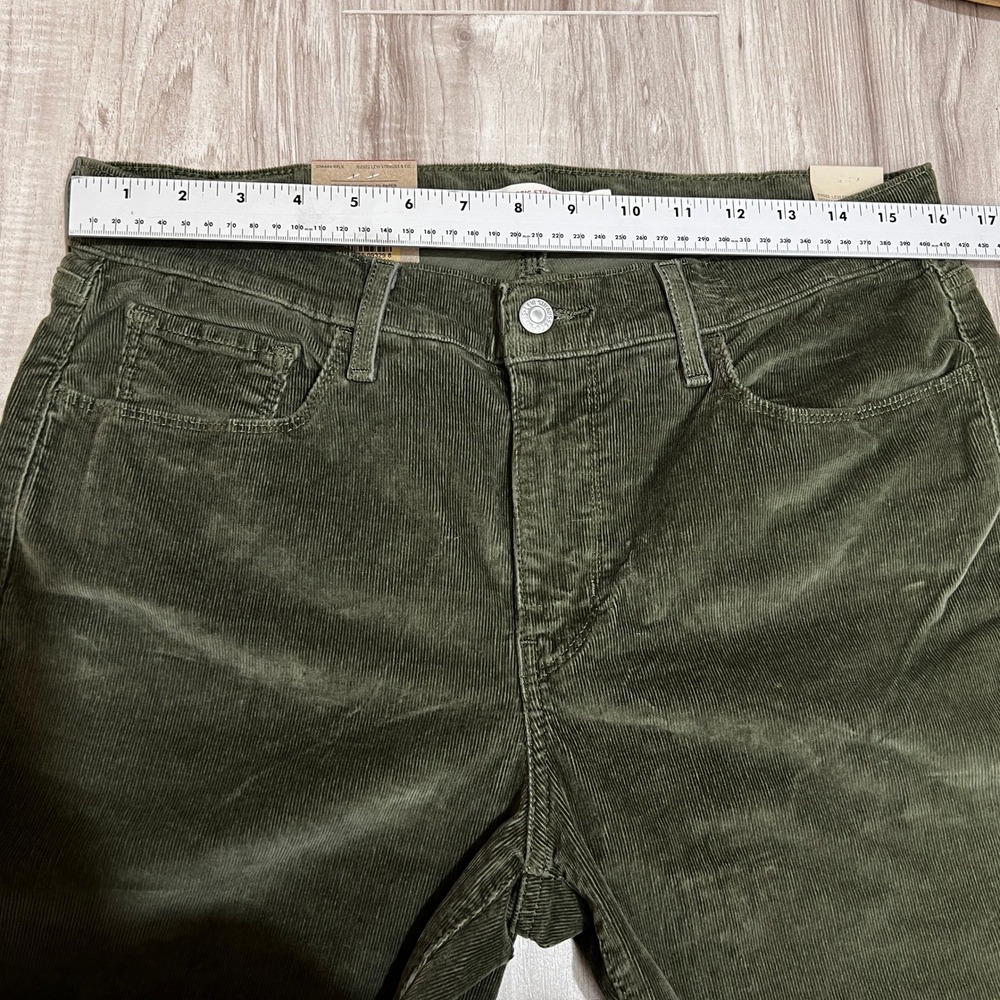 Levi's Classic Straight Corduroy Jeans Green 12M (W31 L30) Mid Rise Women NWT - Picture 5 of 14